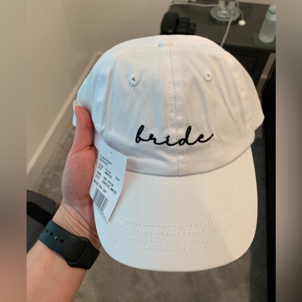 White 'Bride' Embroidered Hat